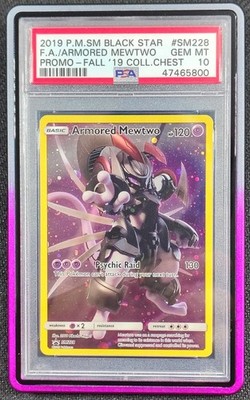 ✨ PSA 10 Pokémon SM228 Armored Mewtwo and NEW Hard Case Aluminium