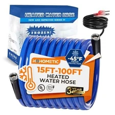 15FT (15-100FT) Heated Water Hose for RV,-45 ℉ Antifreeze 4.0 2025-15FT