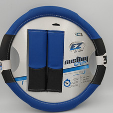 Custom Accessories 34173p Blue Black Steering Wheel Cover 3 Piece Set 14.5-15 Custom Accessories 34173p Blue Black Steering Wheel Cover 3 Piece Set 14.5-15