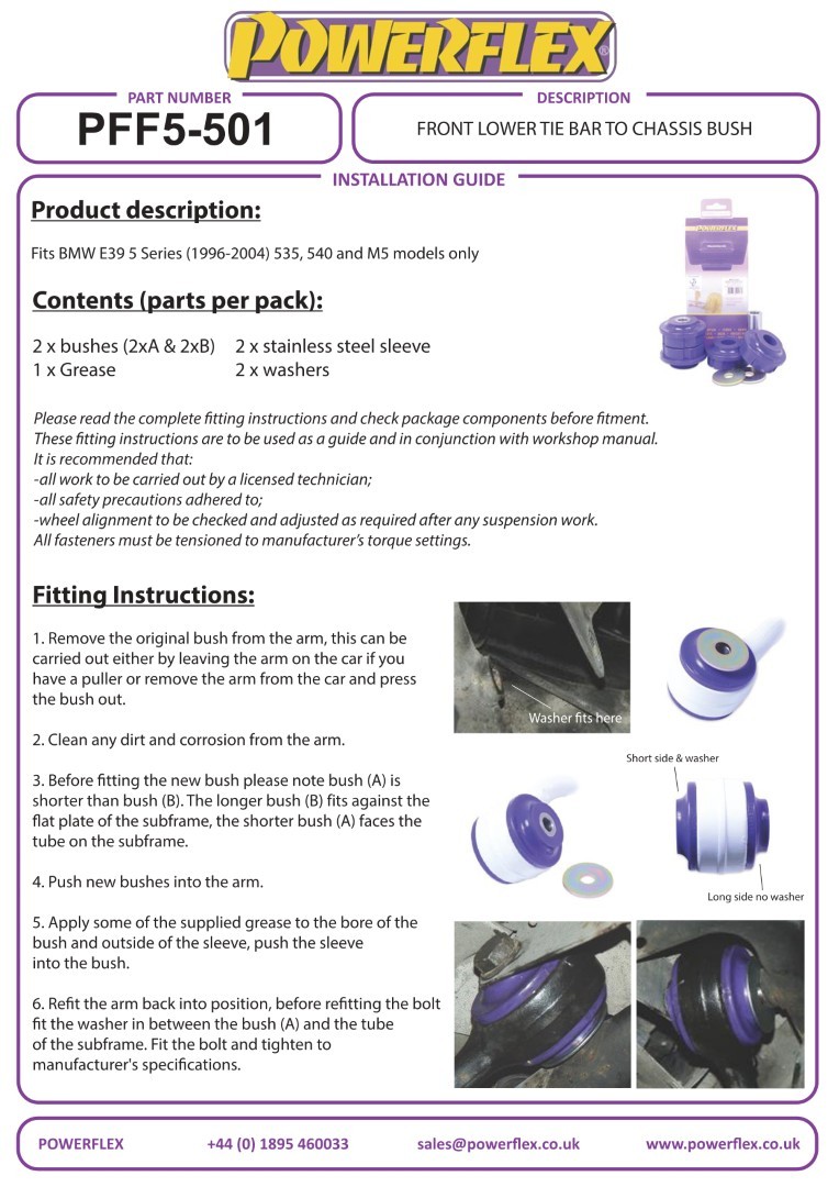 PFF5-501H Powerflex Heritage Front Lower Control Arm Bushes