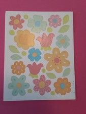 vintage Hallmark pastel floral sticker sheet