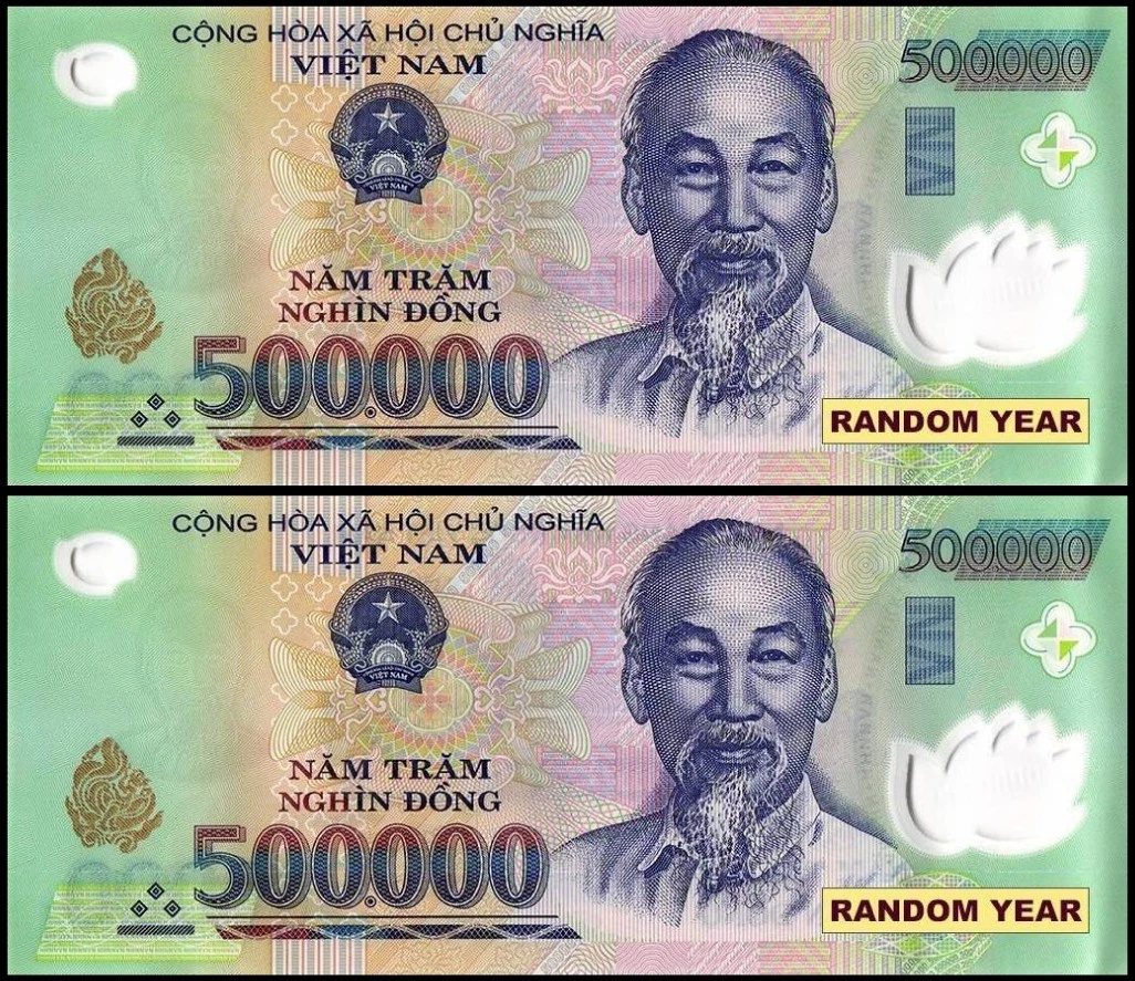 Uncirculated Vietnamese Paper Money 500,000 ₫ Denomination for