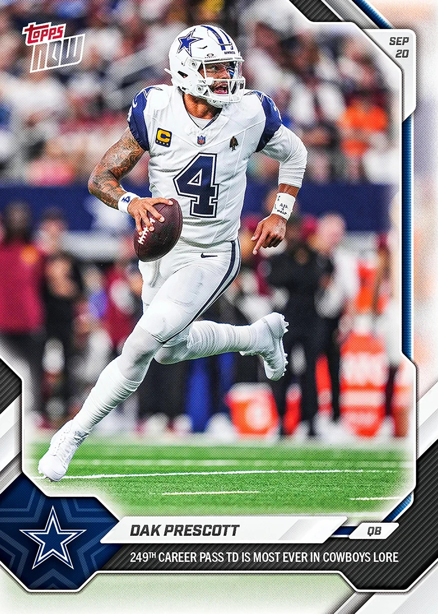 Dak Prescott 249th Pass TD Most Cowboy - 2026-27 NFL Topps NOW - Card 24 Presale