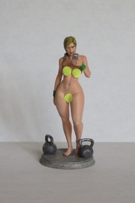 Resin Figur Fitness Girl Maßstab 1/24 75mm aus meiner Sammlung bemalt