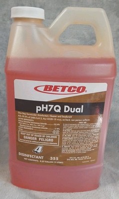 Betco pH7Q Dual Disinfectant .52 Gallon Bottle 2 Liters Use .5 Oz/Gallon Water