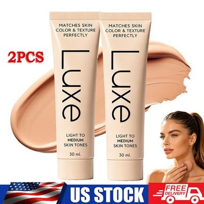 2PCS Luxe Color Changing Foundation, Instantly Adapts to Your Skin Tone - Medium
