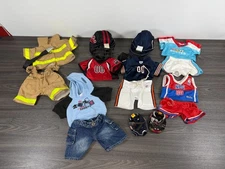 Mix Lot of Build a Bear Sports Outfits, Chicago Bears, NBA, Soccer, Fire Fighter