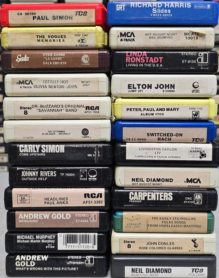 Lot of 24 Soft Rock Pop Rock 8-Tracks - Vintage 8 Track Tape Cartridge #406 - Bild 2 von 4