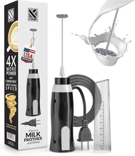 Corded Electric Milk Frother - Handheld Whisk for Creamy Beverages