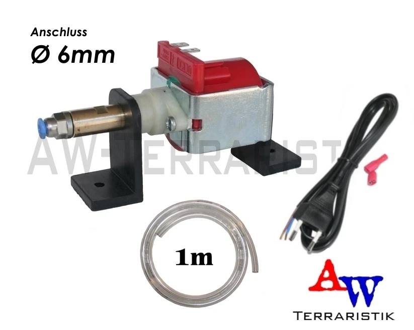 AW-TERRARISTIK Druckpumpe für Beregnungsanlage Terrarium - mit Ständer - Anschluss Ø 6mm