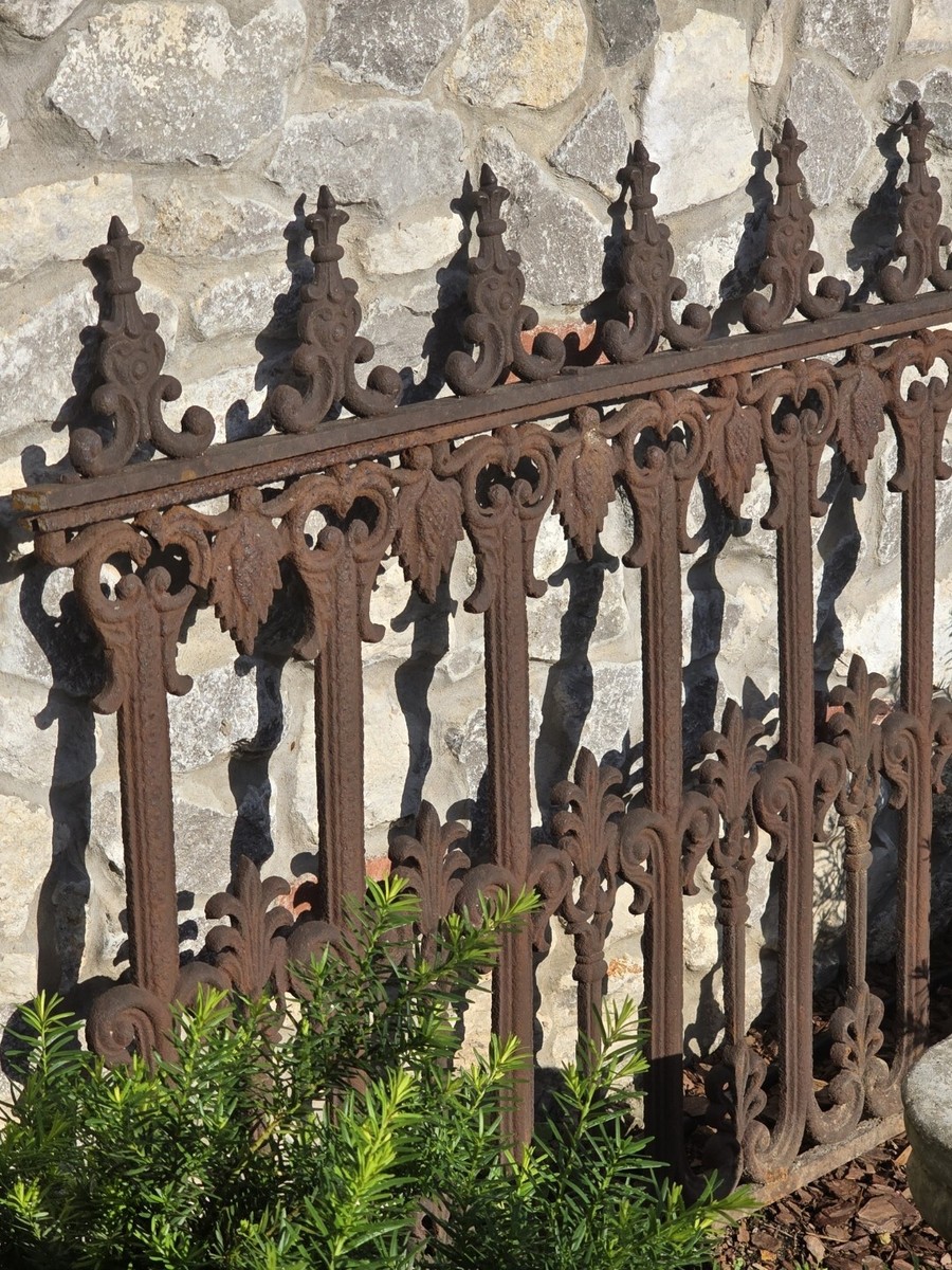 50' Incredible Ornate 1880's Victorian Cemetery Iron Fence