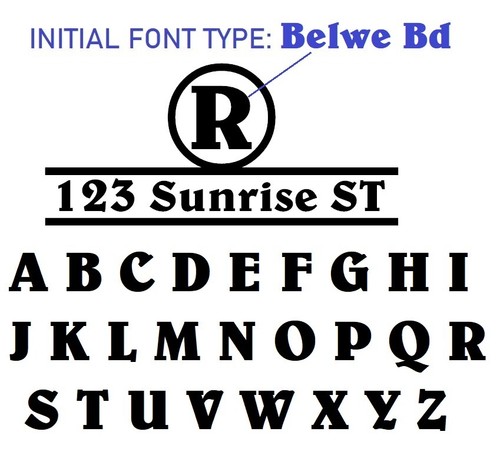 SET OF 2 CUSTOM PERSONALIZED VINYL MAILBOX NUMBERS INITIAL DECAL, (Model 17) - Picture 4 of 10