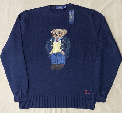 Polo Ralph Lauren Men's POLO BEAR Sweater Classic Fit, Navy, size