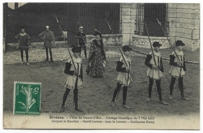 Orléans - Orléans dans le Loiret. Les fêtes de Jeanne d'Arc. L'Étendard de Jeanne d'Arc. - Carte postale ancienne et vue d'Hier et Aujourd'hui - #6860268