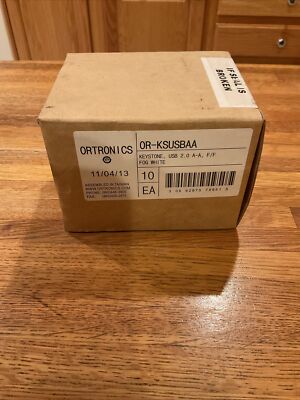 10 ea Ortronics  OR-KSUSBAA  Keystone USB 2.0  A - A  F/F Fog White 
