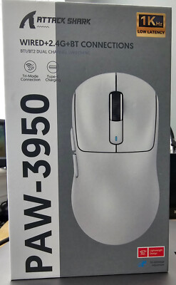 ATTACK SHARK X3MAX PAW3950 Wireless Gaming 50g Superlight BT/2.4G Wireless/Wired