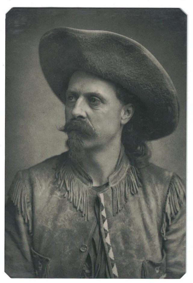 ANTIQUE PHOTO REPRODUCTION 4 1/4" X 3" TINTYPE BUFFALO BILL CODY WILD ...