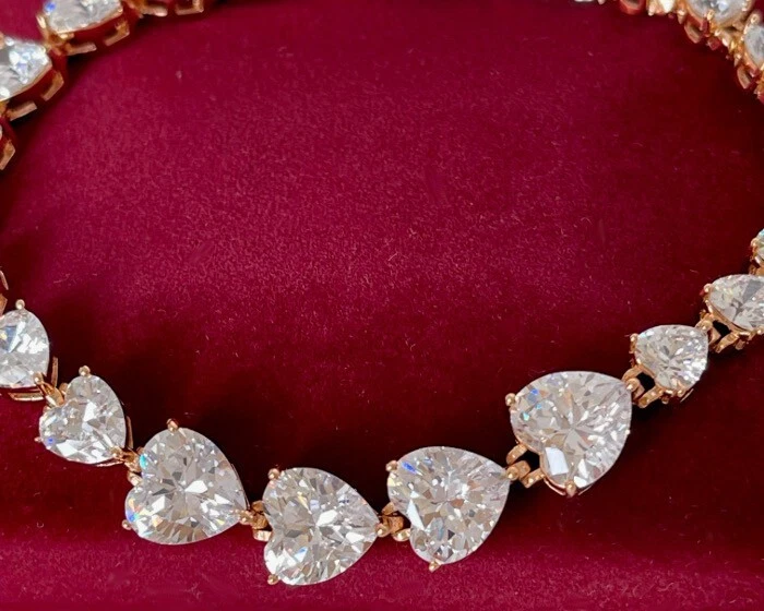 Deluxe Herz Armband Tennis Zirkonia 750er Rolled Gold 18K vergoldet Damen 18,5cm - Bild 2 von 4