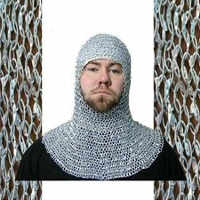 9 mm runder, genieteter Kettenring aus Aluminium, leichte mittelalterliche...
