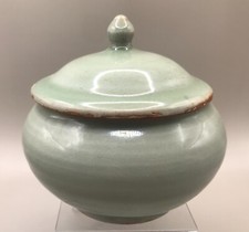 Chinese  Ming Dynasty Longquan Celadon Jar & Cover