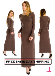 long ribbed maxi dress