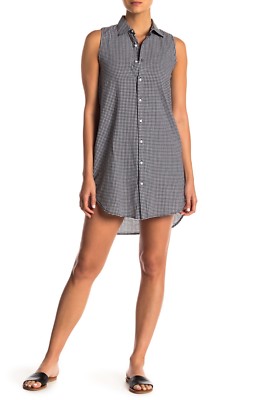 Nwt Onia Kaylee Kleid Schwarz Weiß Kariert Strand Badeanzug Bedeckung Damen