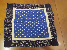 Sch&ouml;nes Vintage Damen blau & wei&szlig; getupft bedruckt Taschentuch Taschentuch