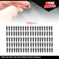 100x Car 8mm Dia Hole Plastic Rivets Fastener Auto Fender Bumper Push Pin Clips