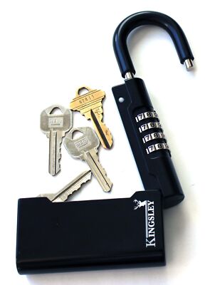 Guard-a-Key Black Realtor's Lockbox Portable Resettable Hanging Key Safe Comb...