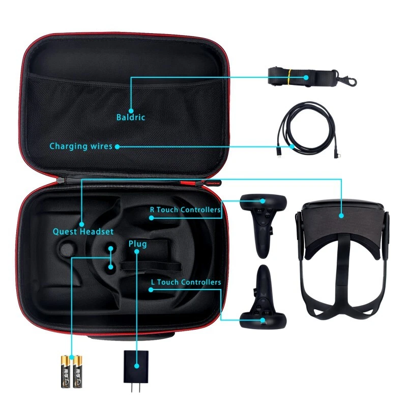 For Oculus Quest Hard EVA Storage Bag VR Accessories Travel Carrying Case Box AU - image 3 of 4