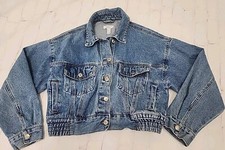 Forever 21 Denim Cropped Jacket Size Small Elastic Waist