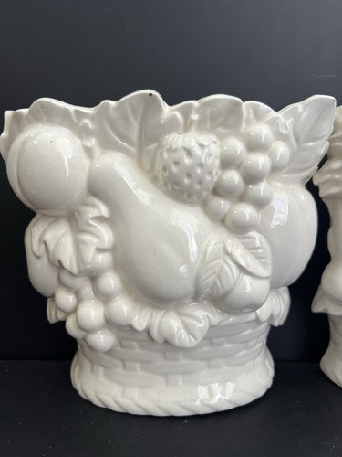 PAIR OF WALL SCONCE/VASES CERAMIC 6X6 PERFECT FOR KITCHEN (442) - Picture 8 of 16