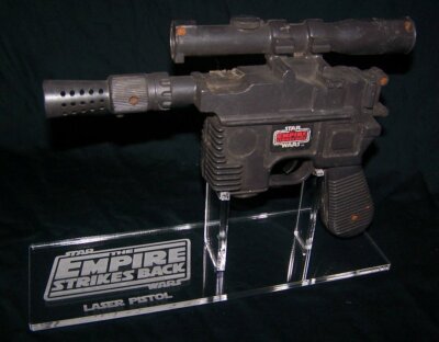 acrylic display stand for vintage Kenner Star Wars laser pistol