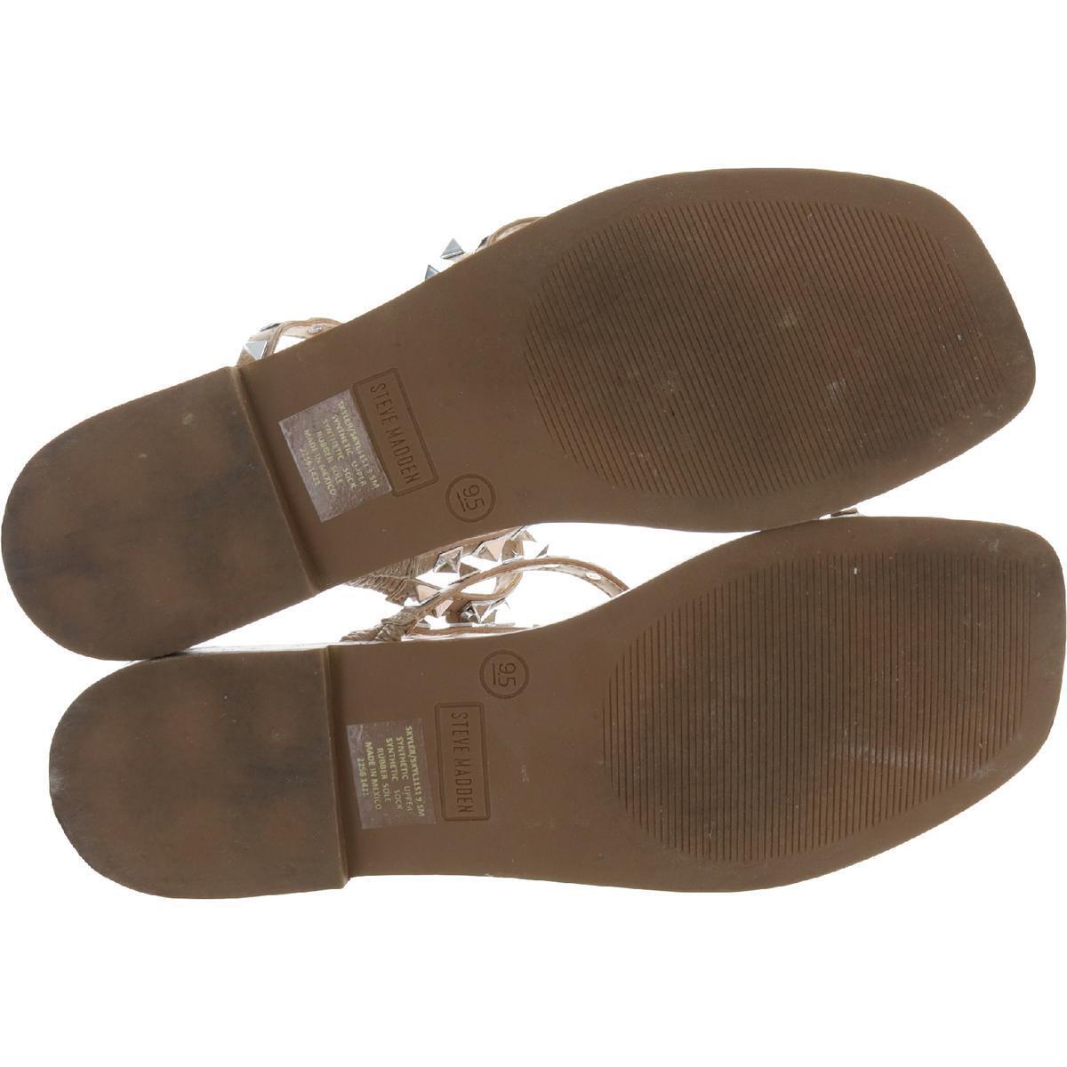 Steve Madden Womens Skyler Tan Flat Sandals Shoes… - image 2