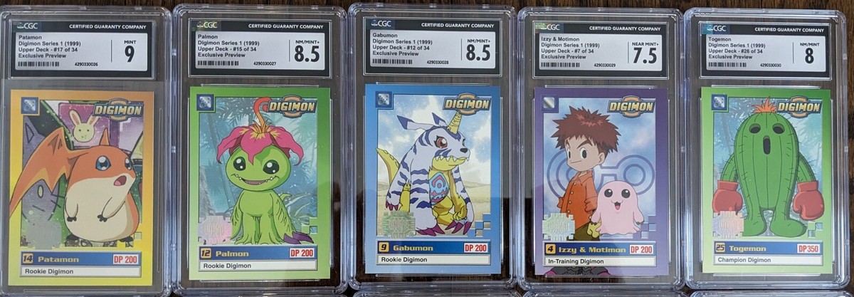 Lot of 15 Digimon EXLUSIVE PREVIEW and 1st EDITION CGC GRADED CARDS!