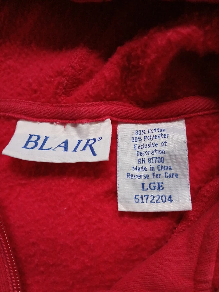 Vintage Blair Christmas Sweater L Red Long Sleeve Huddle Packets Red Soft Top Wo - Image 4 of 4