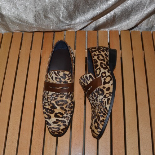 Herren Leopardenmuster Atmungsaktiv Luxus Klassisch Slipper Leder Halbschuhe Schuhe Neu - Bild 16 von 19