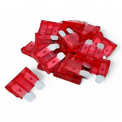 DH & JS 5x Red 10A Standard ATO 10 Amp Blade fuse for 12V / 24V Car Van Bike Auto Quad