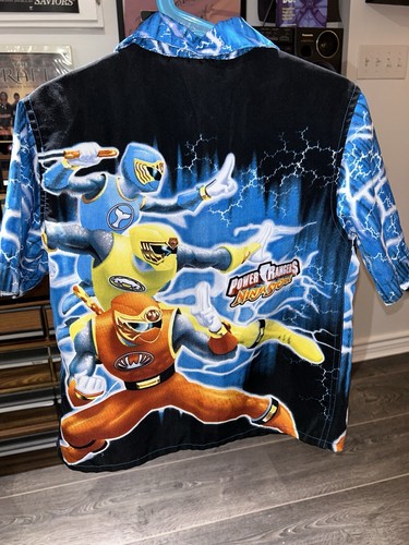 POWER RANGERS Ninja Strom kids oversized button-up short sleeve shirts / Size 5Y - Picture 4 of 4