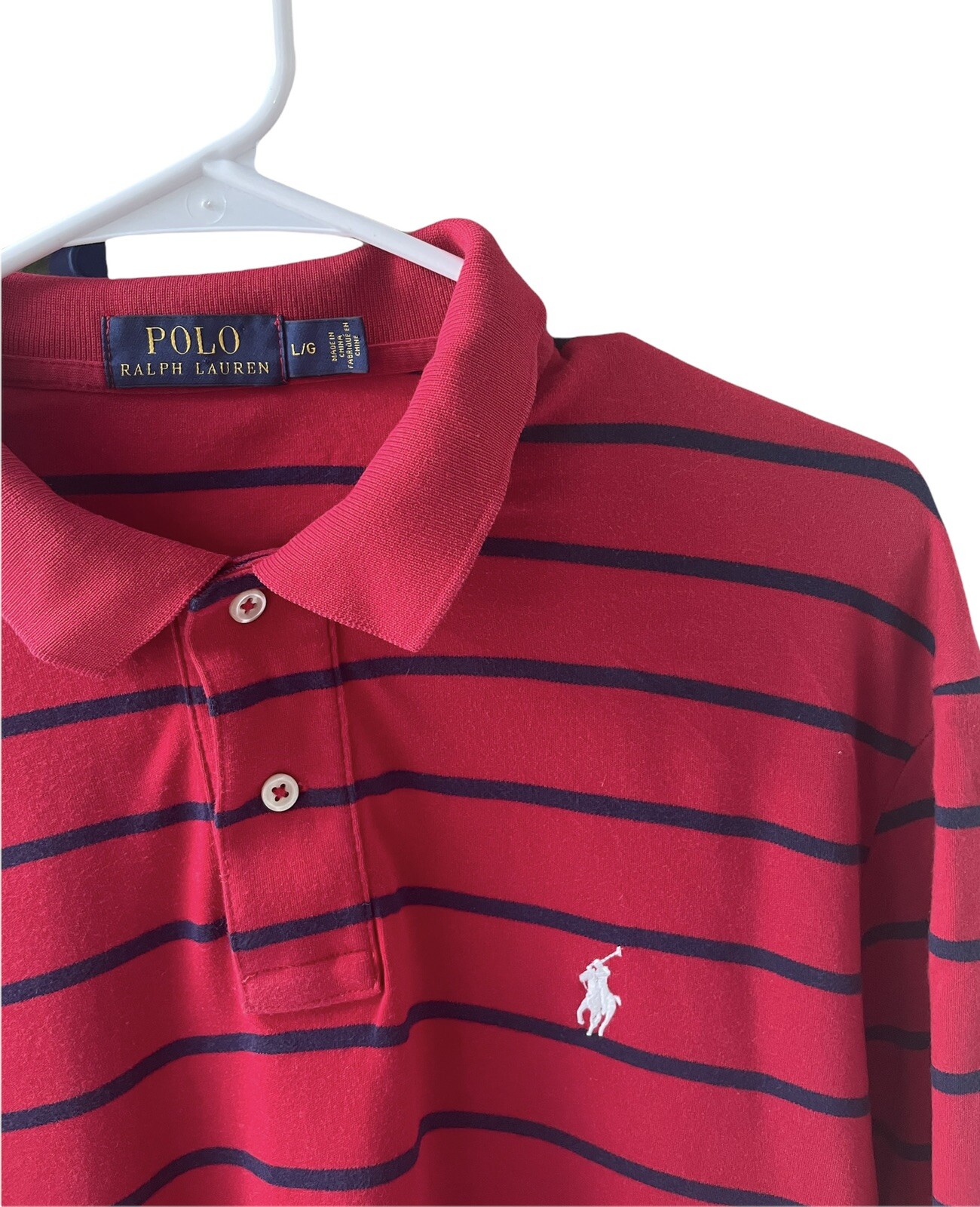 Polo Ralph Lauren Menu0026#039;s Long Sleeve Polo Shirt Size Large Blue,red  Striped | eBay