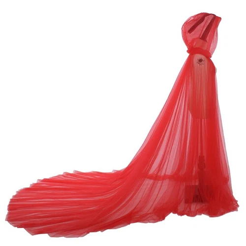 Lady Mesh Hooded Cape Cloak Top Bridal Halloween Party Retro Fancy Dress Loose - Picture 6 of 19