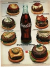 1971 COCA COLA COKE Surrounded By Delicious Hamburgers Vintage Ad