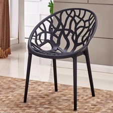 Nest Style Hollow Plastic Bistro Cafe Bar Garden Patio Dining Chairs Stack able