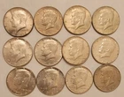 12  Kennedy Half Dollars