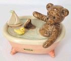 Vintage Otagiri Japan Teddy Bear Bathtub Music Box My Favorite Things Works — photo 1