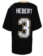Bobby Hebert (SAINTS) Signed Black Custom Football Jersey w/Cajun Cannon -SS COA