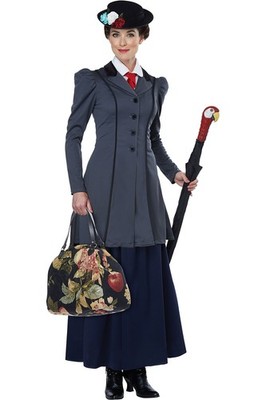 English Nanny Adult Costume 01568 Women Button Down Jacket Skirt