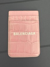 Balenciaga Pink Leather MagSafe Card Holder / Wallet