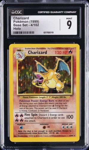 1999 POKEMON BASE SET #4 CHARIZARD HOLO CGC 9
