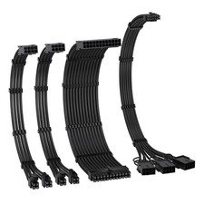 PCIE 5.0 12VHPWR Sleeved Cable Kit, 16AWG Power Supply Cable Extension, PC PS...